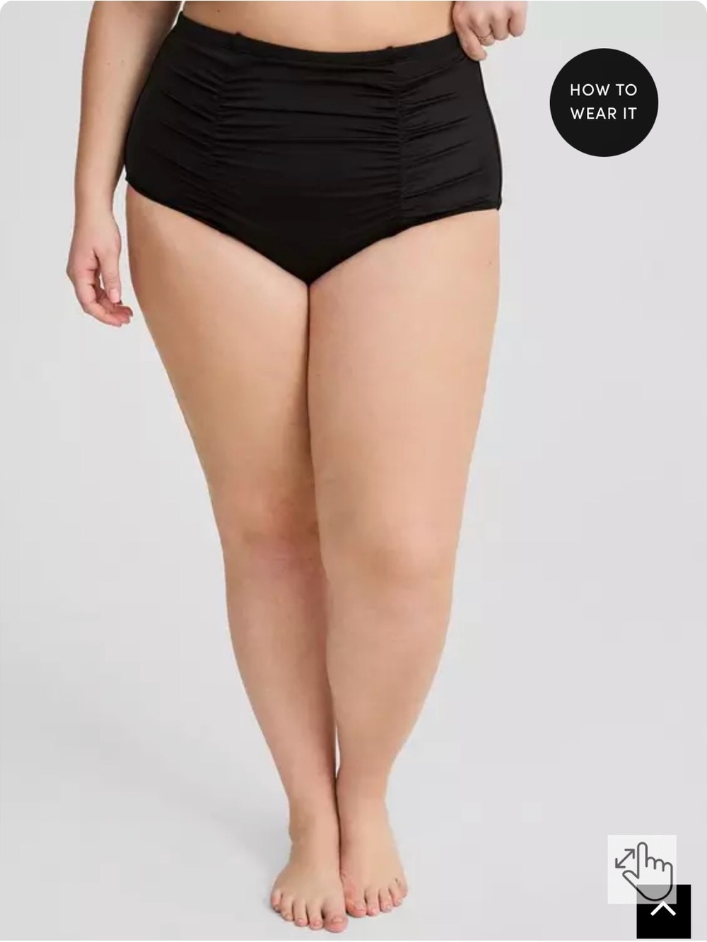 torrid Black High Waist Ruched Swim Bottoms size 3